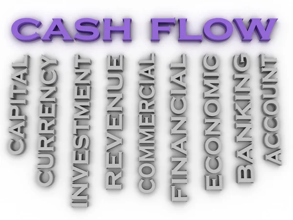 3d image cash flow   issues concept word cloud background — Stock Photo, Image