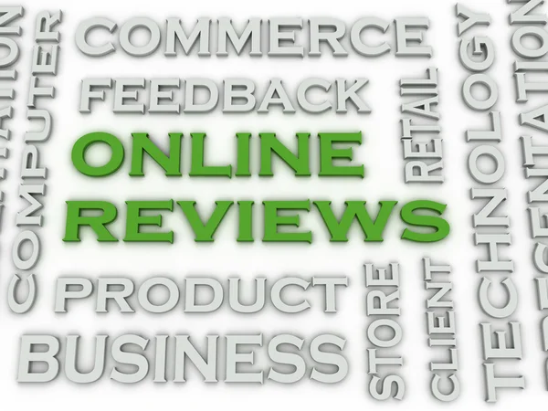 3d image Online reviews  issues concept word cloud background — Stock Photo, Image