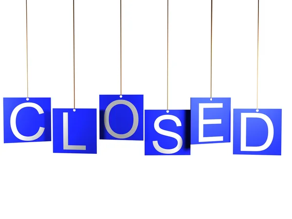 3d shop sign closed on white background — Stock Photo, Image
