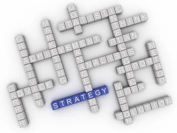 Imagem 3d Problemas de estratégia conceito nuvem de palavras fundo — Fotografia de Stock