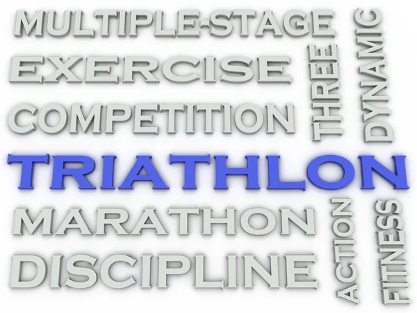 3d image Triathlon issues concept word cloud background — Stock Photo, Image