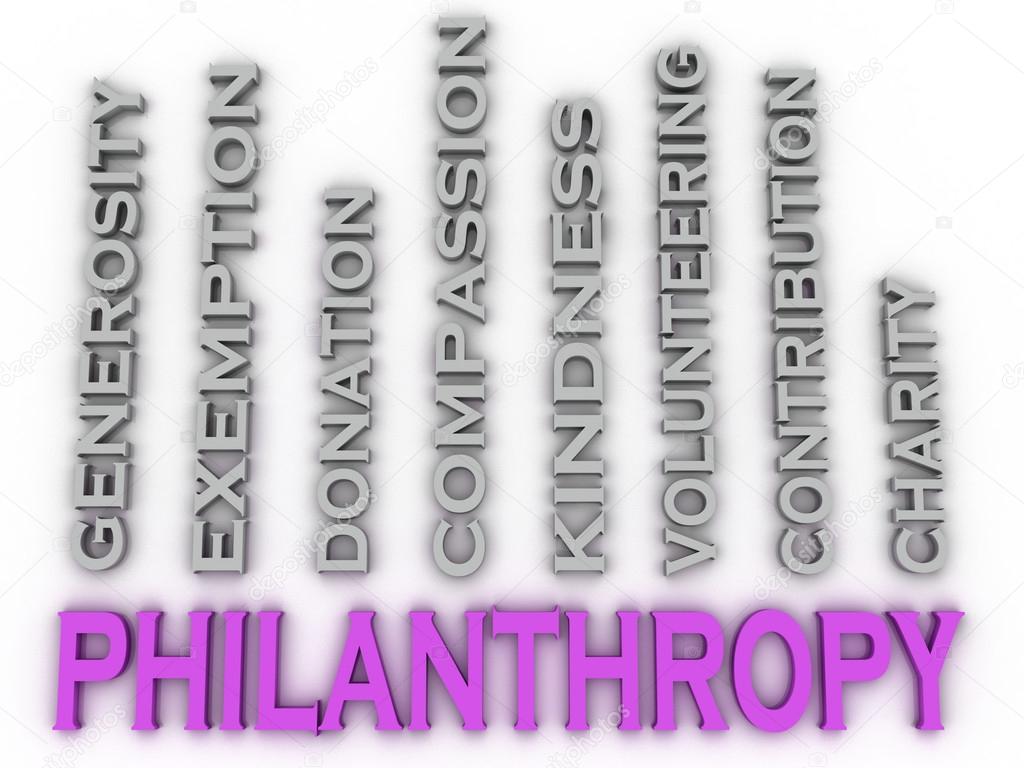 3d image Philanthropy  issues concept word cloud background