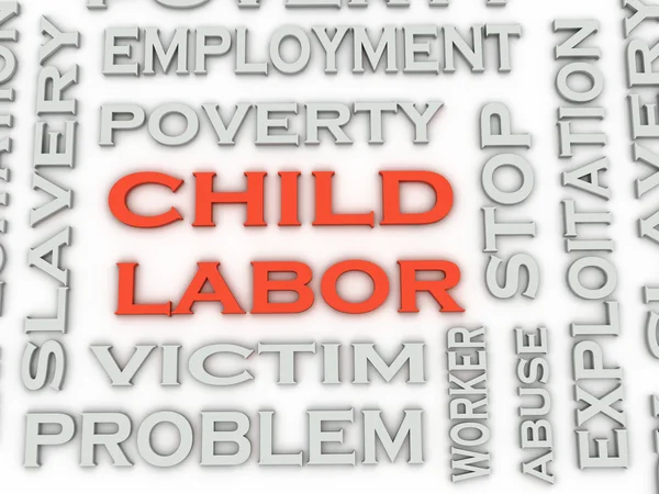 3d image Child Labor  issues concept word cloud background — Stock Photo, Image