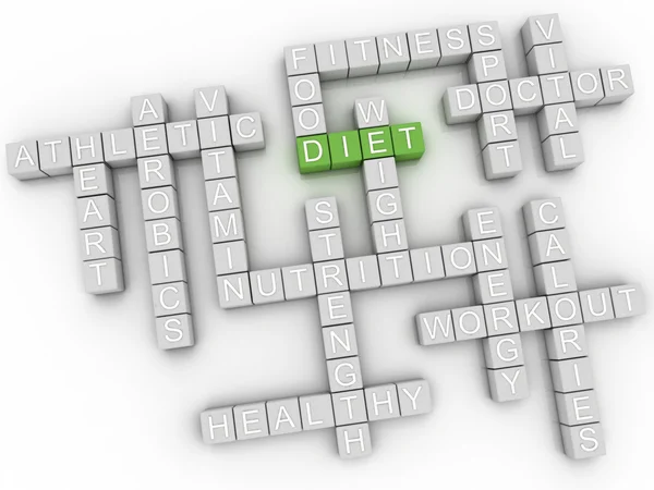 3d image Diet  issues concept word cloud background — Stock Photo, Image