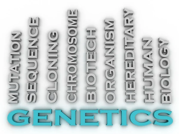 3d image Genetics  issues concept word cloud background — Stock Photo, Image