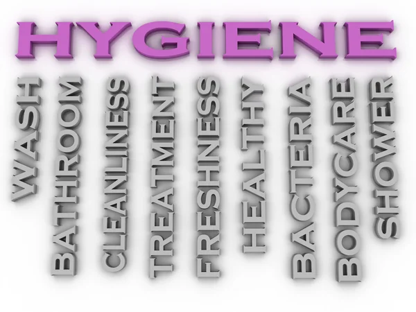 3d image Hygiene   issues concept word cloud background — Stock Photo, Image