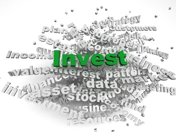 3d image Invest   issues concept word cloud background — Stock Photo, Image