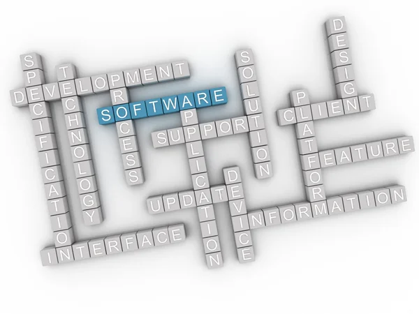 Imagem 3d Problemas de software conceito nuvem de palavras fundo — Fotografia de Stock