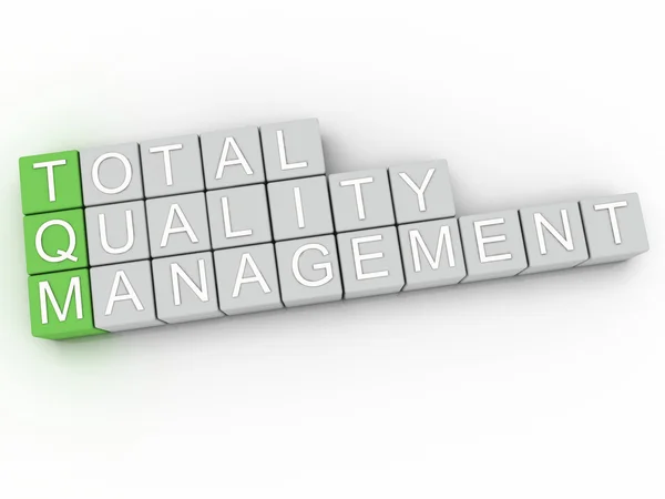 3d image TQM Total Quality Management выпускает концептуальное облако слов — стоковое фото