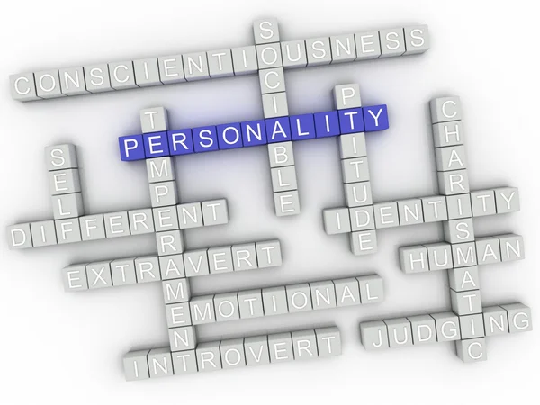 3d image Personality issues concept word cloud background — Stock Photo, Image