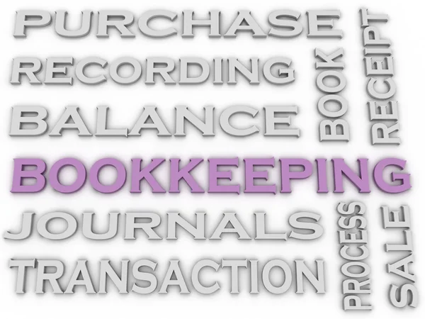 3d image Bookkeeping issues concept word cloud background — Stock Photo, Image