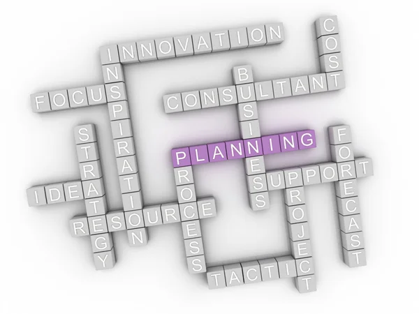 3d image Planning issues concept word cloud background — Stock Photo, Image