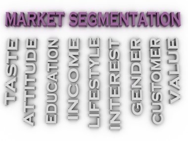 3d image Market segmentation  issues concept word cloud backgrou clipart