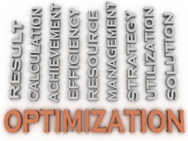 3D görüntü optimizasyon sorunları kavramı kelime arka plan bulut