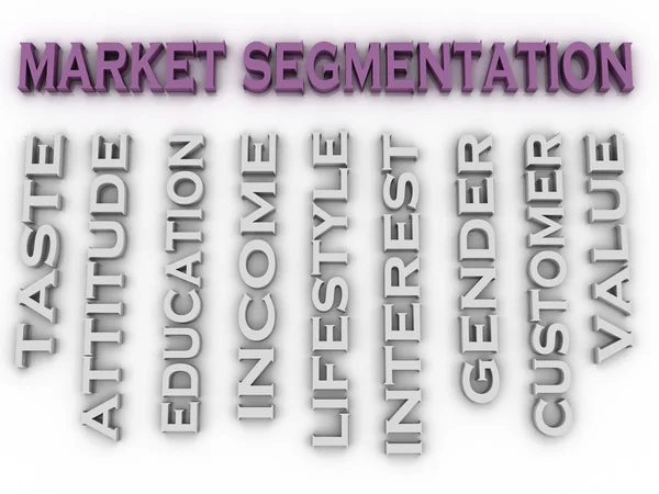 3d image Market segmentation  issues concept word cloud backgrou — Stock Photo, Image