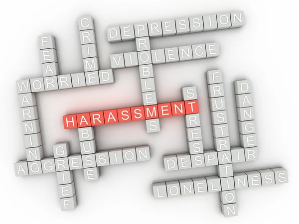 3d image Harassment issues concept word cloud background — Stock Photo, Image