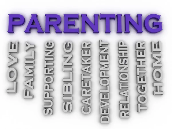 3d image Parenting issues concept word cloud background — Stock Photo, Image