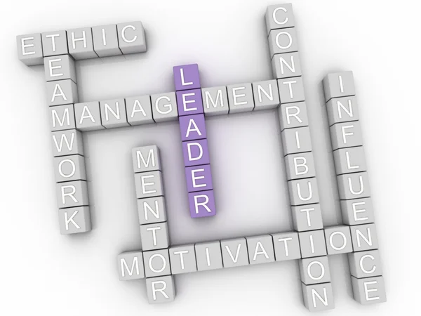 3d image Leader issues concept word cloud background — Stock Photo, Image