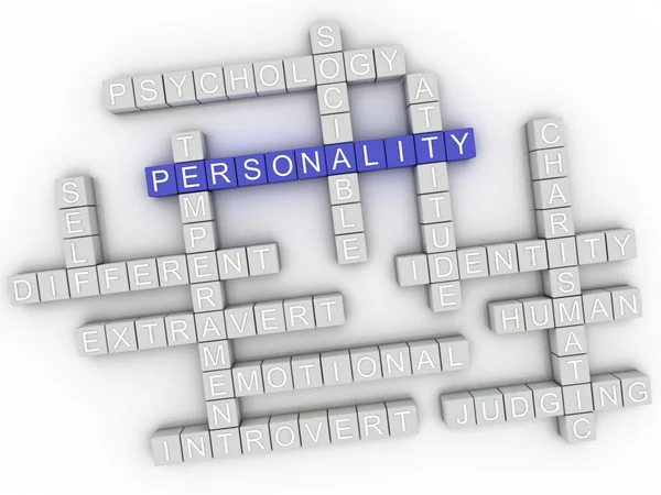 3d image Personality issues concept word cloud background — Stock Photo, Image