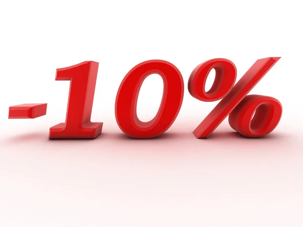 3d 10 percent off digits image — Stock Photo, Image