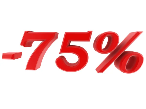 3d image 75 percent off digits — Stock Photo, Image