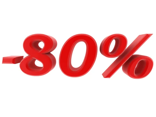 3d image 80 percent off digits — Stock Photo, Image