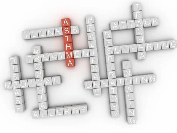 3d image Asthma word cloud concept — Stock Photo, Image