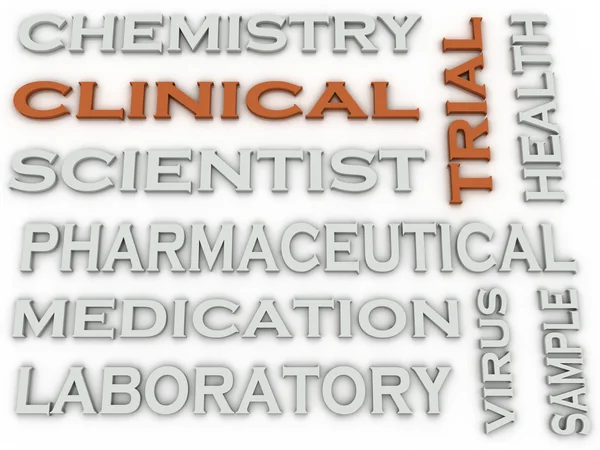 3d image Clinical trial Experiment of a New Product word cloud c — Stock Photo, Image