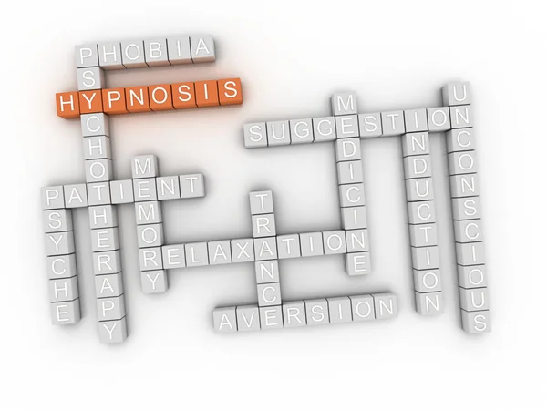 3D-bild hypnos frågor konceptet word cloud bakgrund — Stockfoto