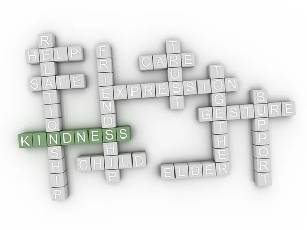 3d image Kindness issues concept word cloud background — Stock Photo, Image