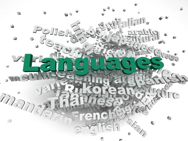 3D beeld talen van de wereld problemen begrip woord wolk backgr — Stockfoto