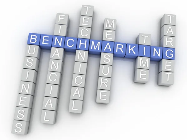 3d image benchmarking themen konzept wort wolke hintergrund Stockfoto