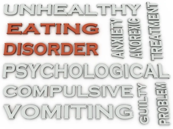 3d image Eating disorder word cloud concept — Stock Photo, Image