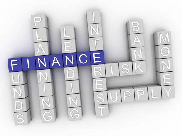 3d image Finance word cloud concept — Stock Photo, Image