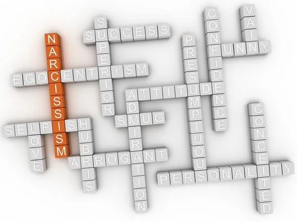 3D beeld narcisme word cloud concept — Stockfoto