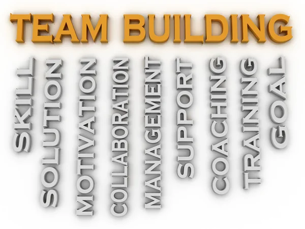 Obraz 3D Team Building słowo cloud koncepcja — Zdjęcie stockowe
