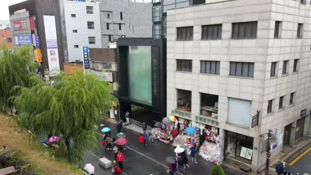 Seoul, Sydkorea-Nov 14: Insadong Street som är känd för shopping av konstverk, hantverk, målning och traditionella produkter i Seoul, Korea på Nov 14, 2015. — Stockvideo