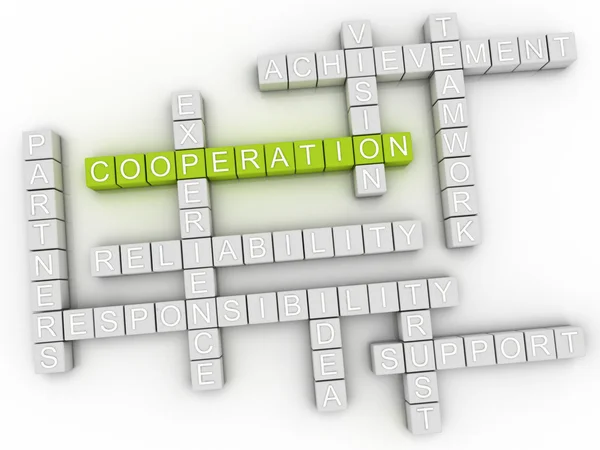 3d image Cooperation word cloud concept — Stock Photo, Image