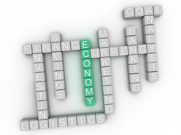 3d image Economy word cloud concept — Stock Photo, Image
