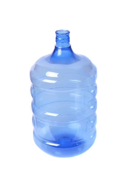 Empty blue transparent waters gallon on white background — Stock Photo, Image