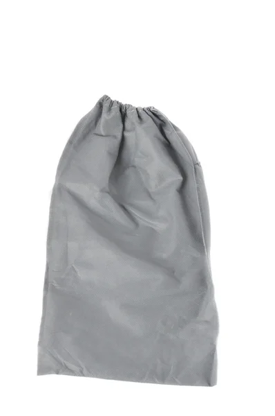 Bolsa de tela gris sobre fondo blanco — Foto de Stock
