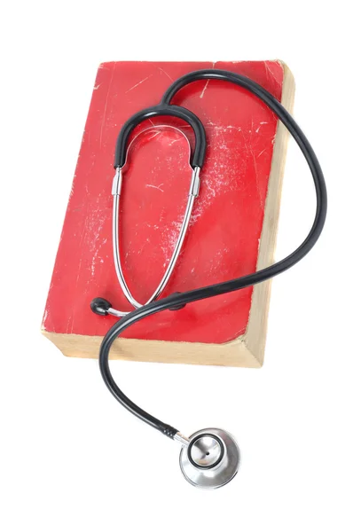 Stetoskop w Czerwonej Księdze Starego — Zdjęcie stockowe