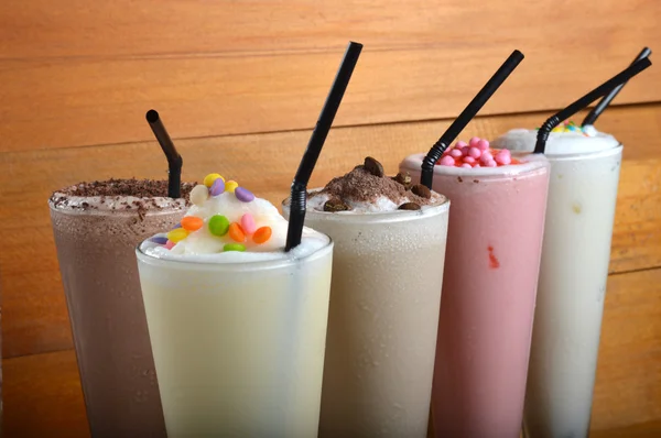 Lima jenis minuman milkshake — Stok Foto