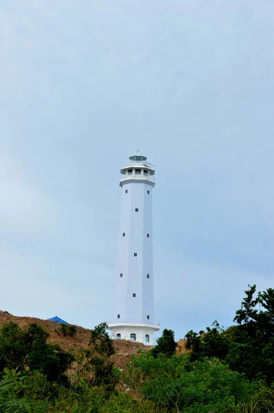 Torre Branca Farol Tanjung Batu Tarakan Indonésia — Fotografia de Stock