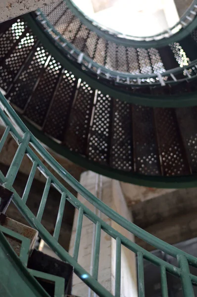 Escalera Caracol Hierro Dentro Faro Tanjung Batu Tarakan Indonesia —  Fotos de Stock