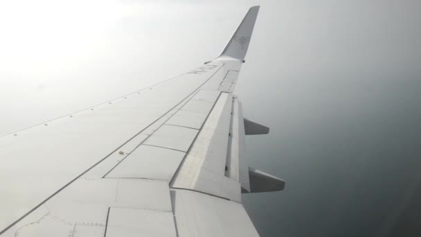 Tarakan Indonesien August 2016 Blick Aus Dem Fenster Des Flugzeugs — Stockvideo