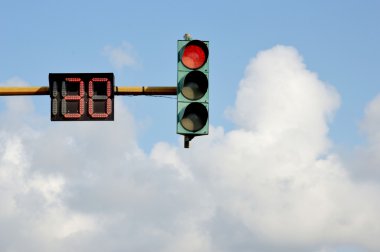 trafik ışıklarının mavi gökyüzü