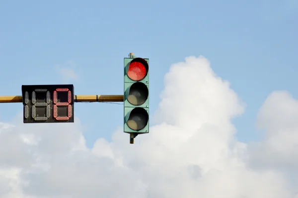 Traffic lights against blue sky — Stock Photo, Image