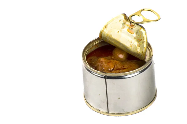 Curry chicken in canned isolated on white background — Stock Photo, Image