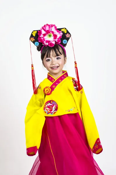 Asiático niña desgaste coreano tradicional vestidos —  Fotos de Stock